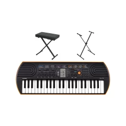 Promo 🛒 Casio Casio SA-76 Keyboard With Stand And Bench Orange 🎁