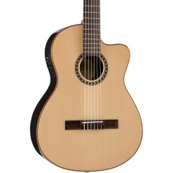 Discount 🔥 Lucero Lucero LFN200SCE Spruce/Rosewood Thinline Acoustic-Electric Classical Guitar 👍