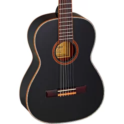 Best Sale 🔔 Ortega Ortega Family Series R221BK-7/8 7/8 Size Classical Guitar Gloss Black 0.875 👏