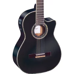 Flash Sale 😉 Ortega Ortega Family Series Pro RCE141BK Acoustic-Electric Nylon Guitar Gloss Black 🎉