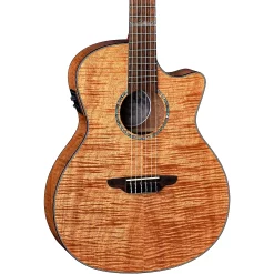 Deals ✔️ Luna Luna High Tide Exotic Mahogany Nylon-String Acoustic-Electric Grand Concert Cutaway Guitar Satin Natural ✨