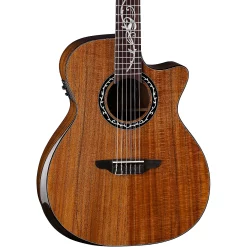 Cheapest 🤩 Luna Luna Vineyard Koa Bevel Nylon-String Cutaway Acoustic-Electric Gloss Natural 🎁