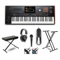 Discount 🎁 Korg Korg Pa5X 61 Key Arranger With Stand, Pedal, Bench, Headphones, Microphone And Cables 🌟